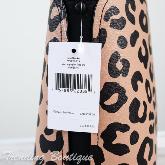 NWT Kate Spade Darcy Graphic Leopard Small Bucket - Picture 6 of 11